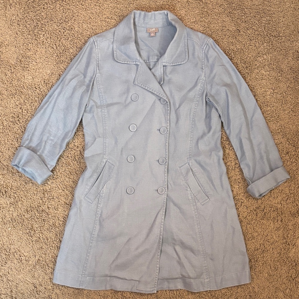 J. Jill Light Blue Trench Coat